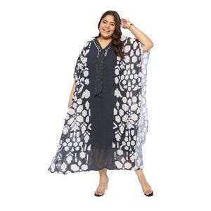 Gypsie Blu Women Plus Size Georgette Caftan Maxi Dresses Stylish Cover Up